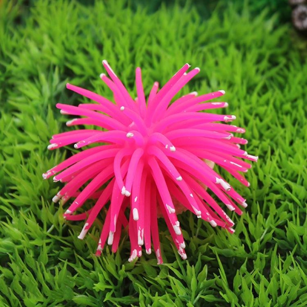 Aquarium Articles Decoration TPR Simulation Sea Urchin Ball Coral with Point, Size: S, Diameter: 7cm(Pink)