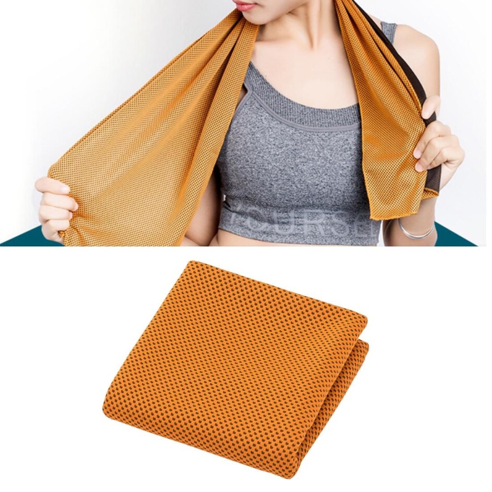 2 PCS Microfiber Fabric Gym Sports Towel Enduring Ice Towel, Size: 30*100cm(Orange)