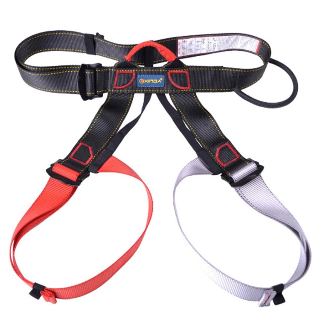 Climbing Harness Safe Seat Belt for Rock High Level Caving Climbing Adjustable Rappelling Equipment Half Body Guard Protect(Red)