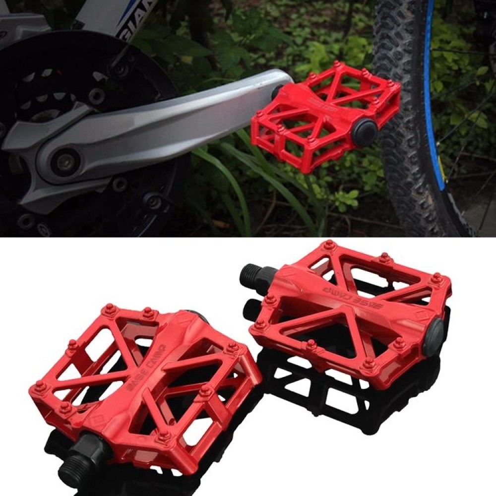 BaseCamp BC-671 Aluminum Alloy Pedal Non-slip Comfortable Bicycle Pedal (Red)