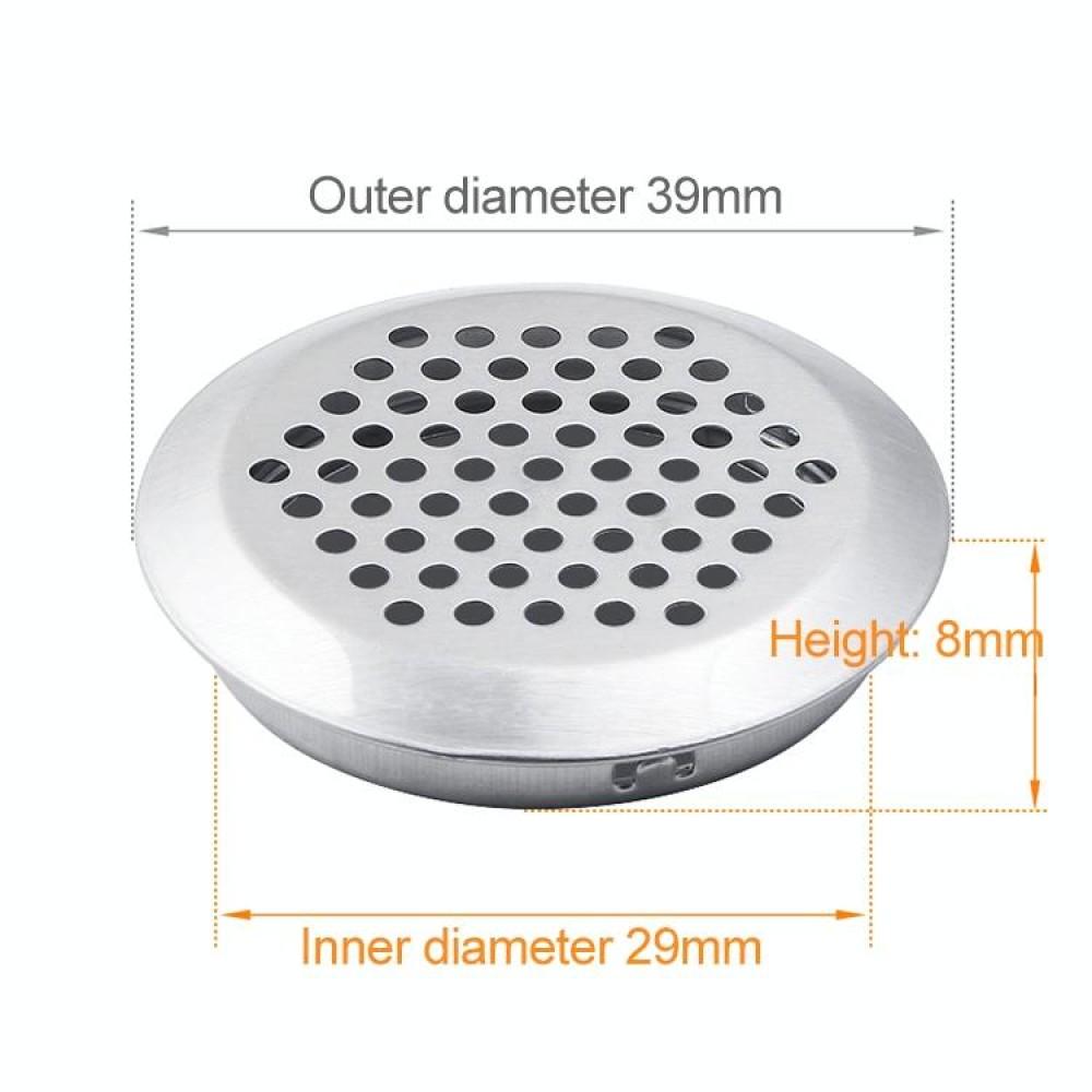 10pcs Bevel Surface 29mm Cabinet Round Air Vent Stainless Steel Louvered Grille Cover Vents with Little Holes