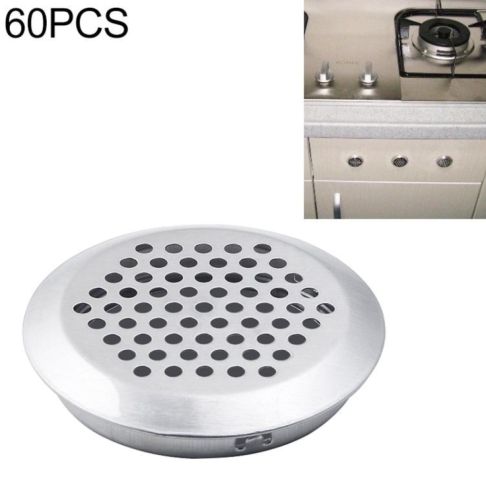 60 PCS 35mm Bevel Surface Cabinet Round Air Vent Stainless Steel Louvered Grille Cover Vents with Little Holes