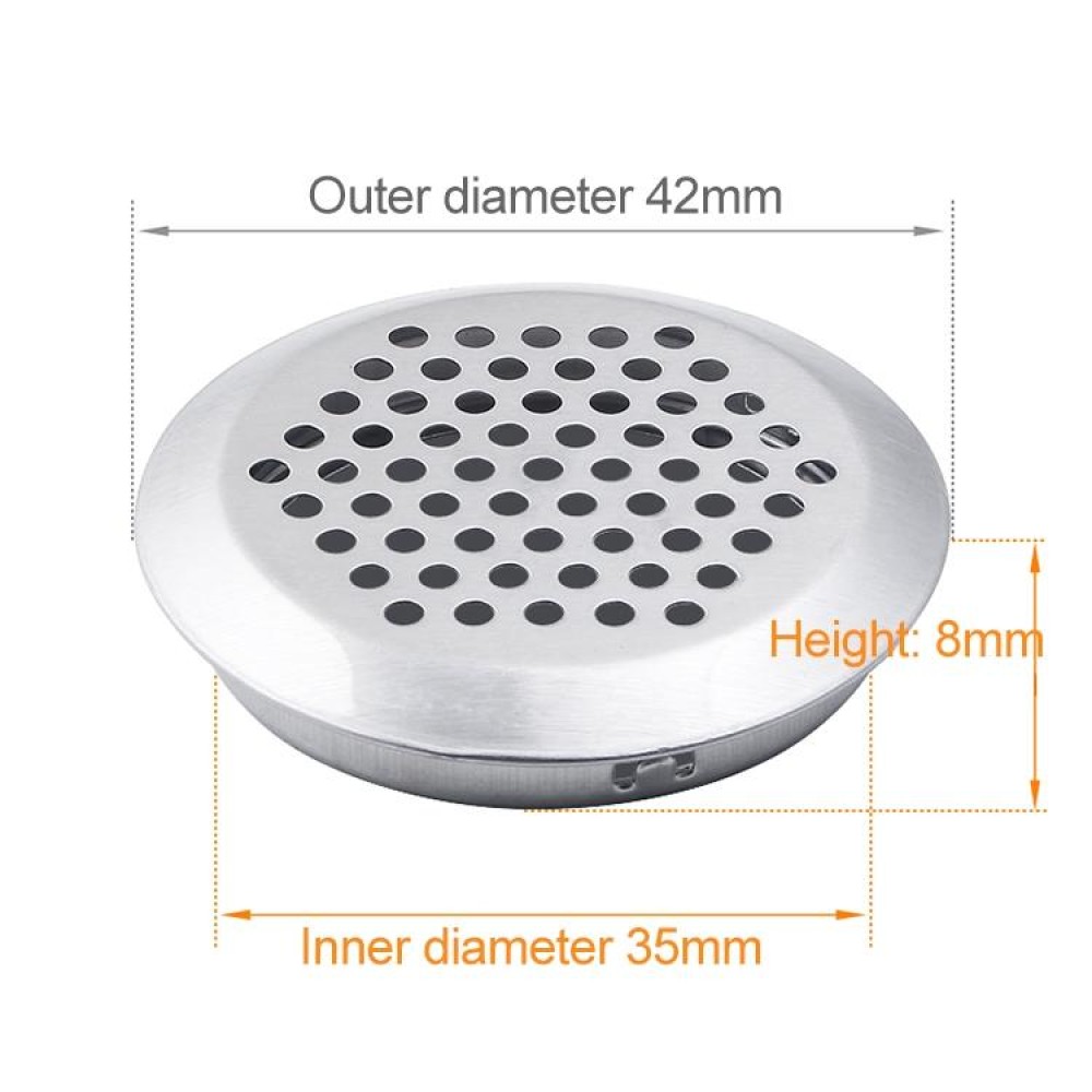 60 PCS 35mm Bevel Surface Cabinet Round Air Vent Stainless Steel Louvered Grille Cover Vents with Little Holes