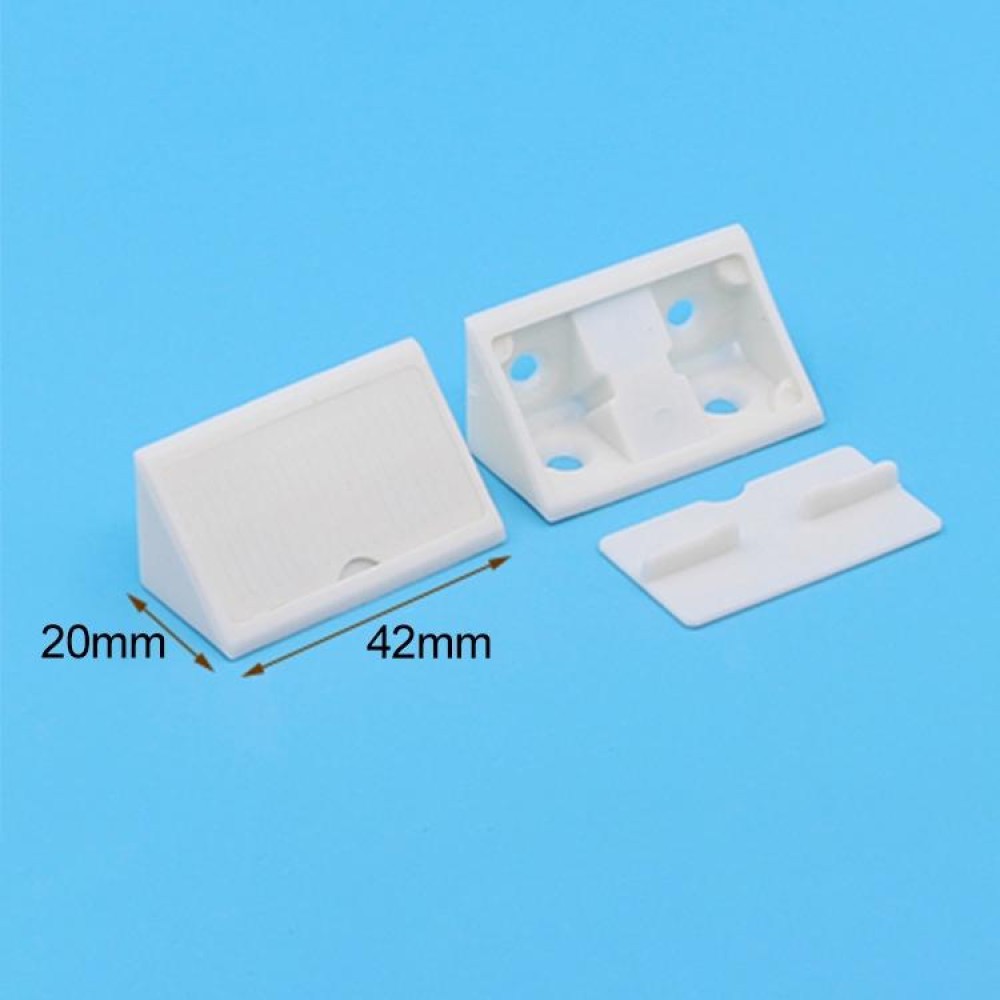 150 PCS Plastic Thickened Detachable Corner Connector Furniture Right Angle Board Bracket with Cover, Size: L (White)