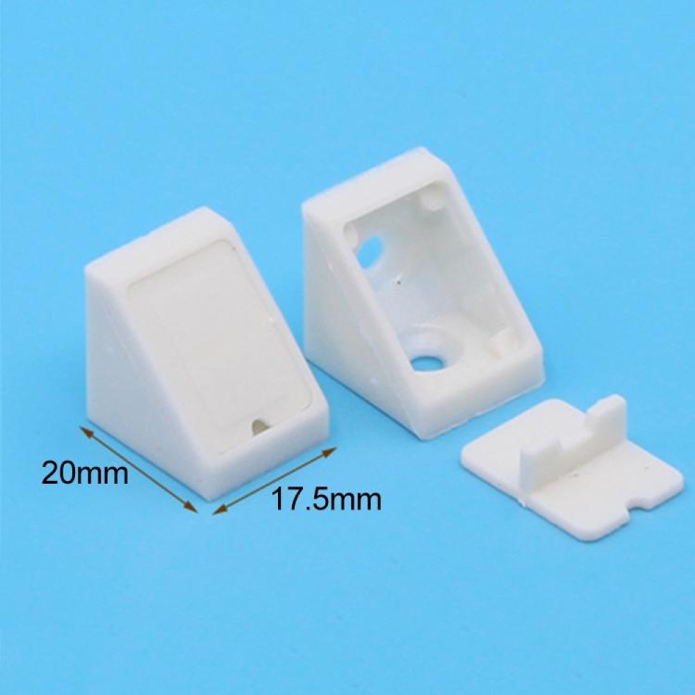 200 PCS Plastic Thickened Detachable Corner Connector Furniture Right Angle Board Bracket with Cover, Size: S (White)