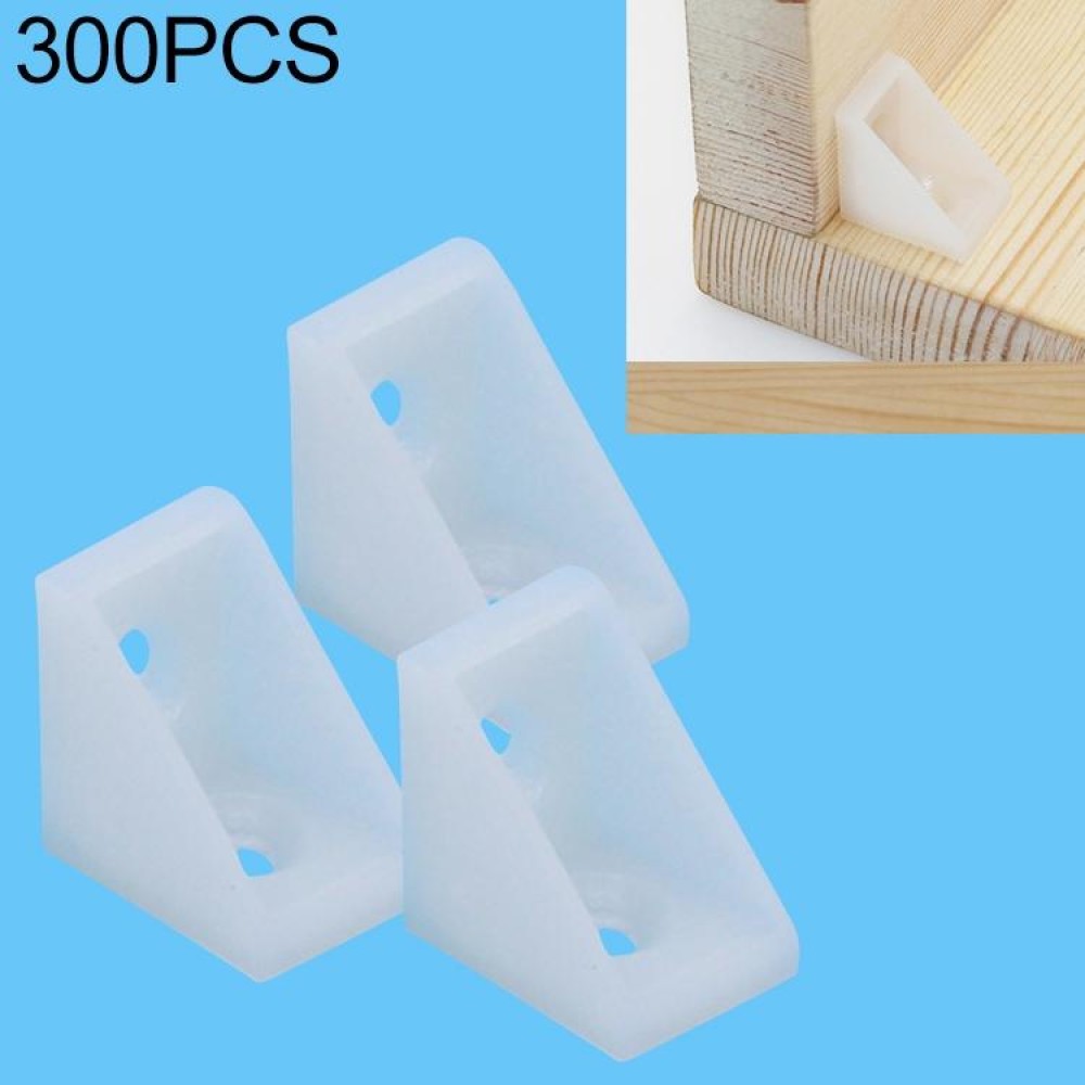 300 PCS Plastic Thickened Detachable Corner Connector Furniture Right Angle Board Bracket without Cover, Size: S (White)
