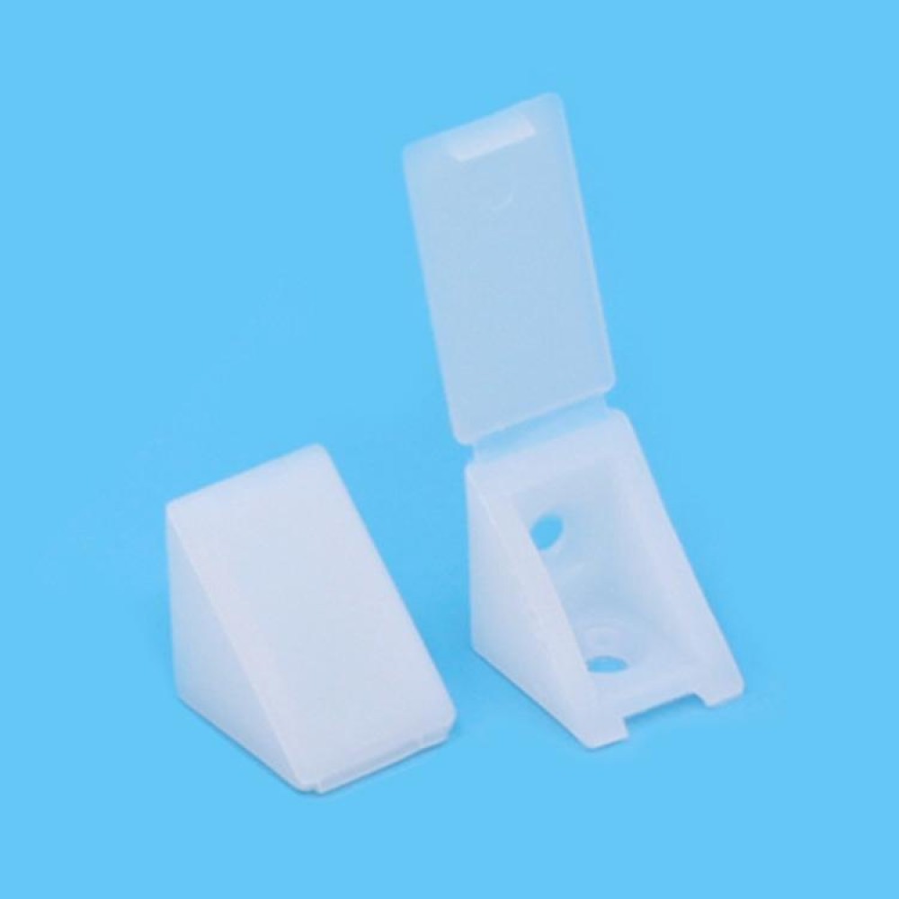 200 PCS Plastic Thickened Corner Connector Furniture Right Angle Board Bracket with Cover, Size: S