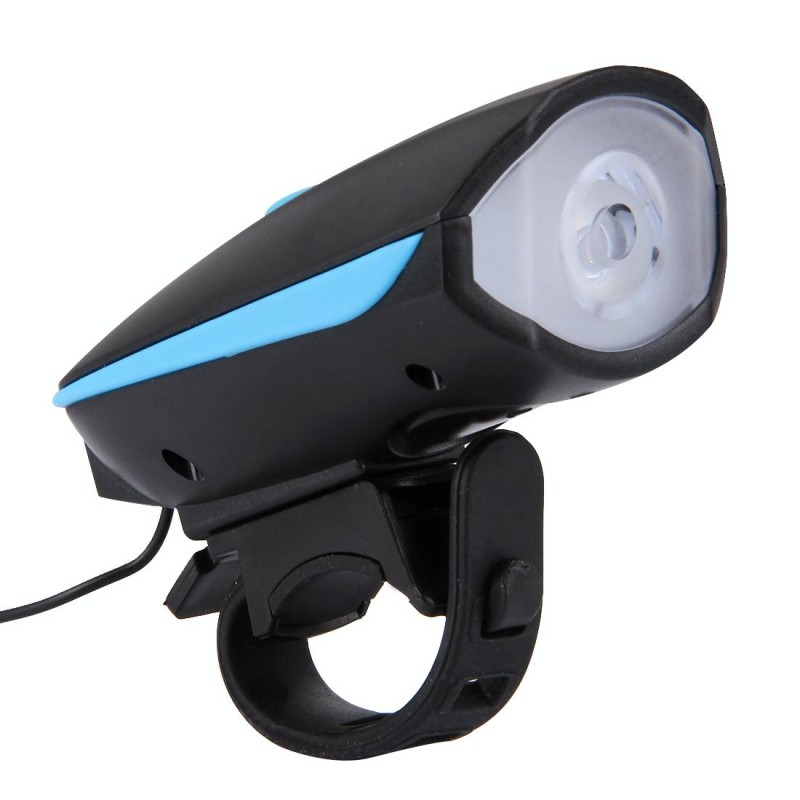 125 / 250LM 3 Modes USB Rechargeable LED Bright Light with Horn & Handlebar Mount(Blue)