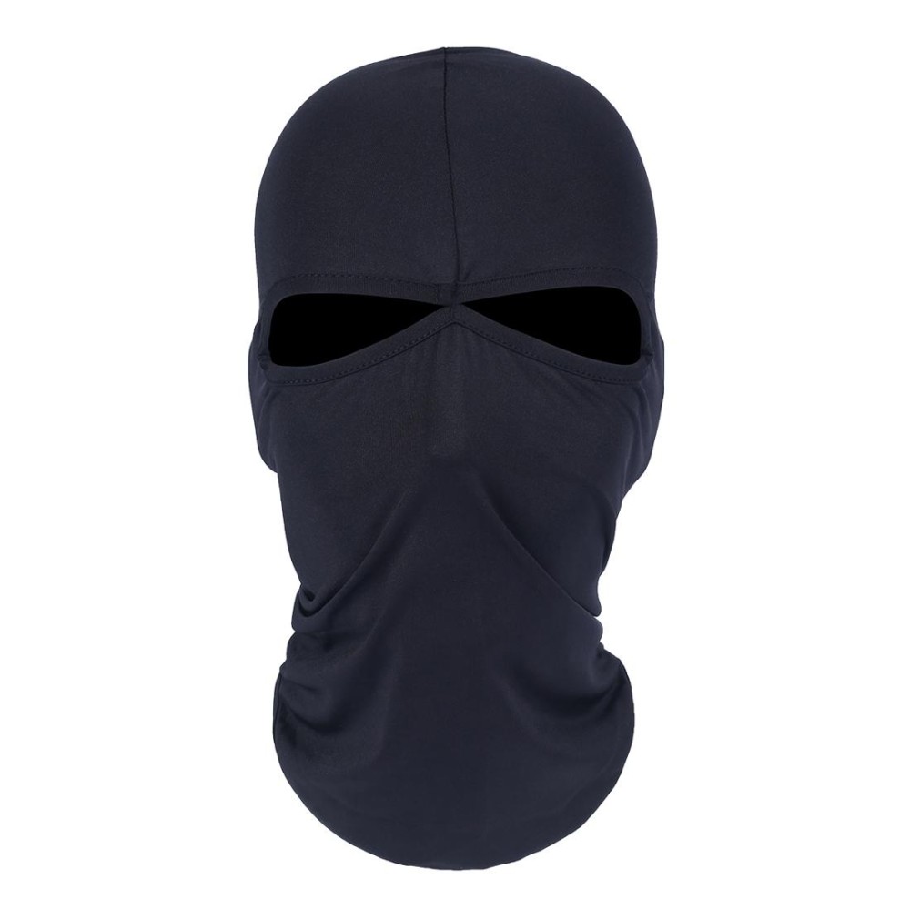 Balaclava Style Unisex Elastic Lycra Dual Holes Biking Head Mask(Black)