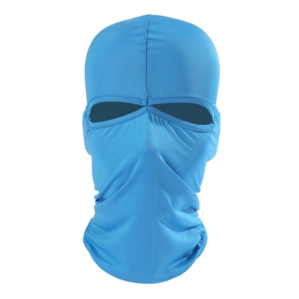 Balaclava Style Unisex Elastic Lycra Dual Holes Biking Head Mask(Blue)