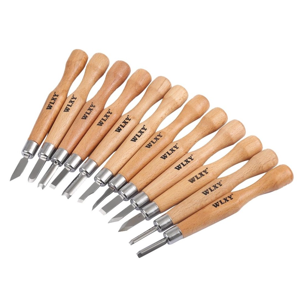 WLXY 12 PCS / Set Wood Carving Chisels Knife Basic Woodcut Working Handmade Rubber Stamps Hand Tools