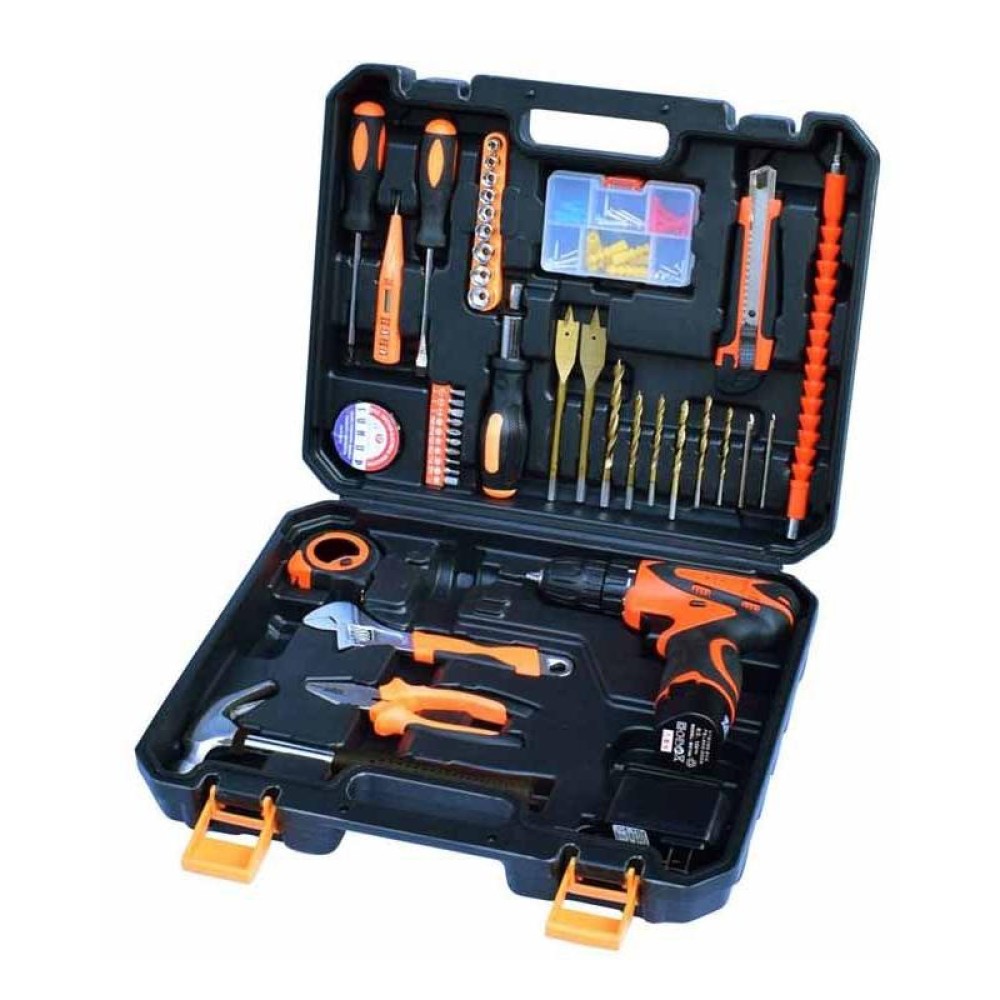 STT-044C Multifunction Household 44-Piece Electrician Repair Toolbox 12V Lithium Electric Drill Suit