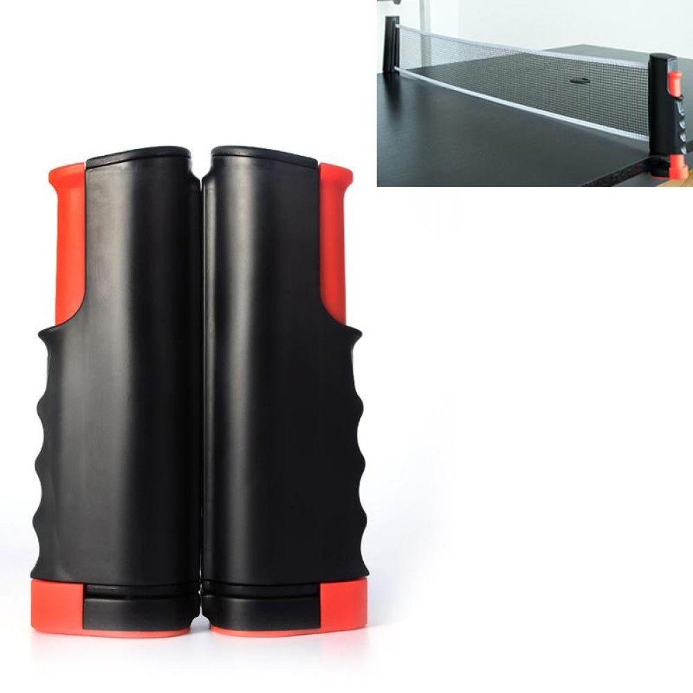 REGAIL Retractable Portable Table Tennis Net Rack(Black Red)