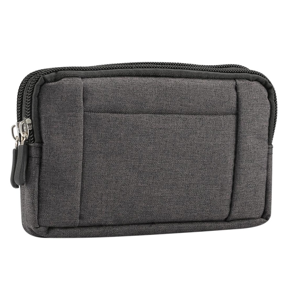 Sports Denim Universal Phone Bag Waist Bag for 6.4~6.5 inch Smartphones, Size: XL (Black)