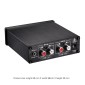 LINEPAUDIO B899 Pre-stage Stereo Signal Amplifier Booster Dual Sound Source Headphone Amplifier 2 in 3 out with Volume Control (Black)