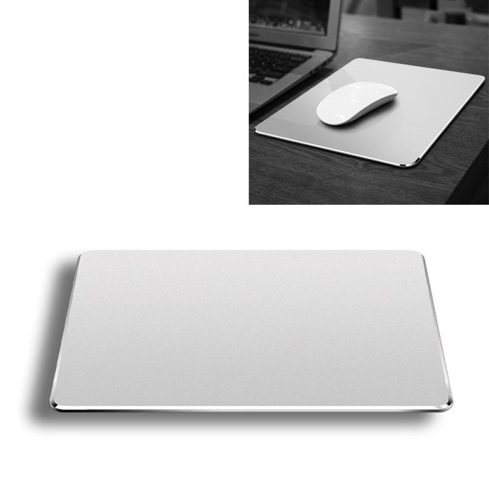 Aluminum Alloy Double-sided Non-slip Mat Desk Mouse Pad, Size : S(Silver)