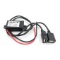 Car Motorcycle Dual USB Car Charger DC 12V To 5V 3A Power Adapter with for Car GPS Tracker DVR, Length: 1m