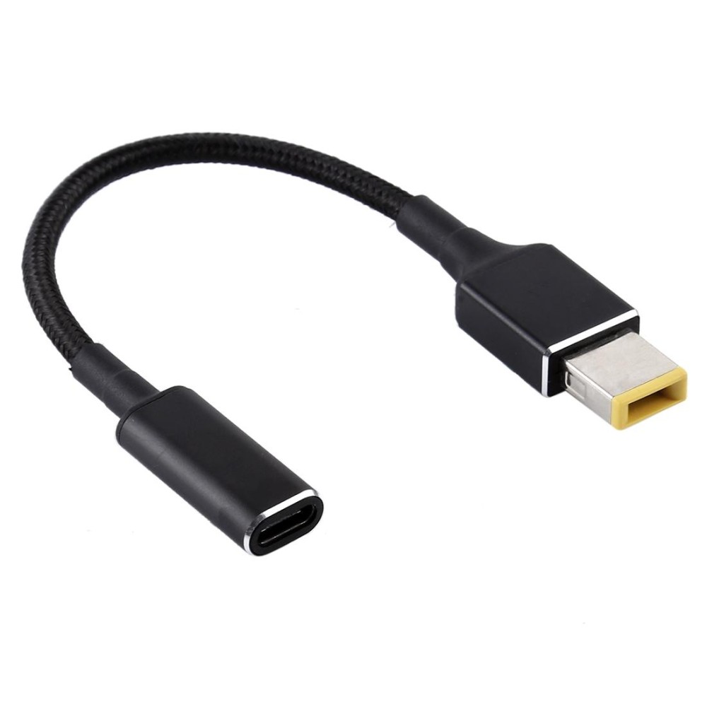 PD 100W 18.5-20V Big Square to USB-C / Type-C Nylon Braid Cable for Lenovo Laptop Notebook, Length: about 30cm