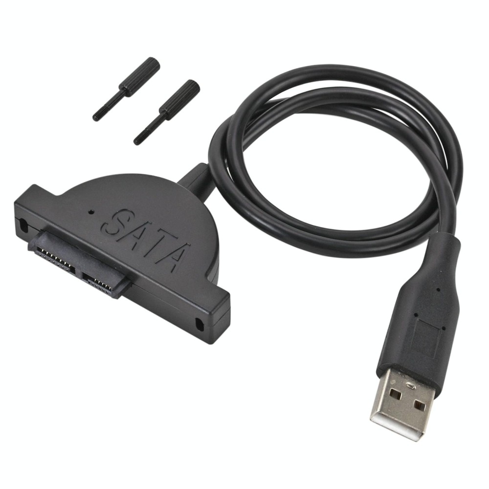 Slim SATA 13 Pin Female to USB 2.0 Adapter Converter Cable for Laptop ODD CD DVD Optical Drive, Cable Length: about 45cm