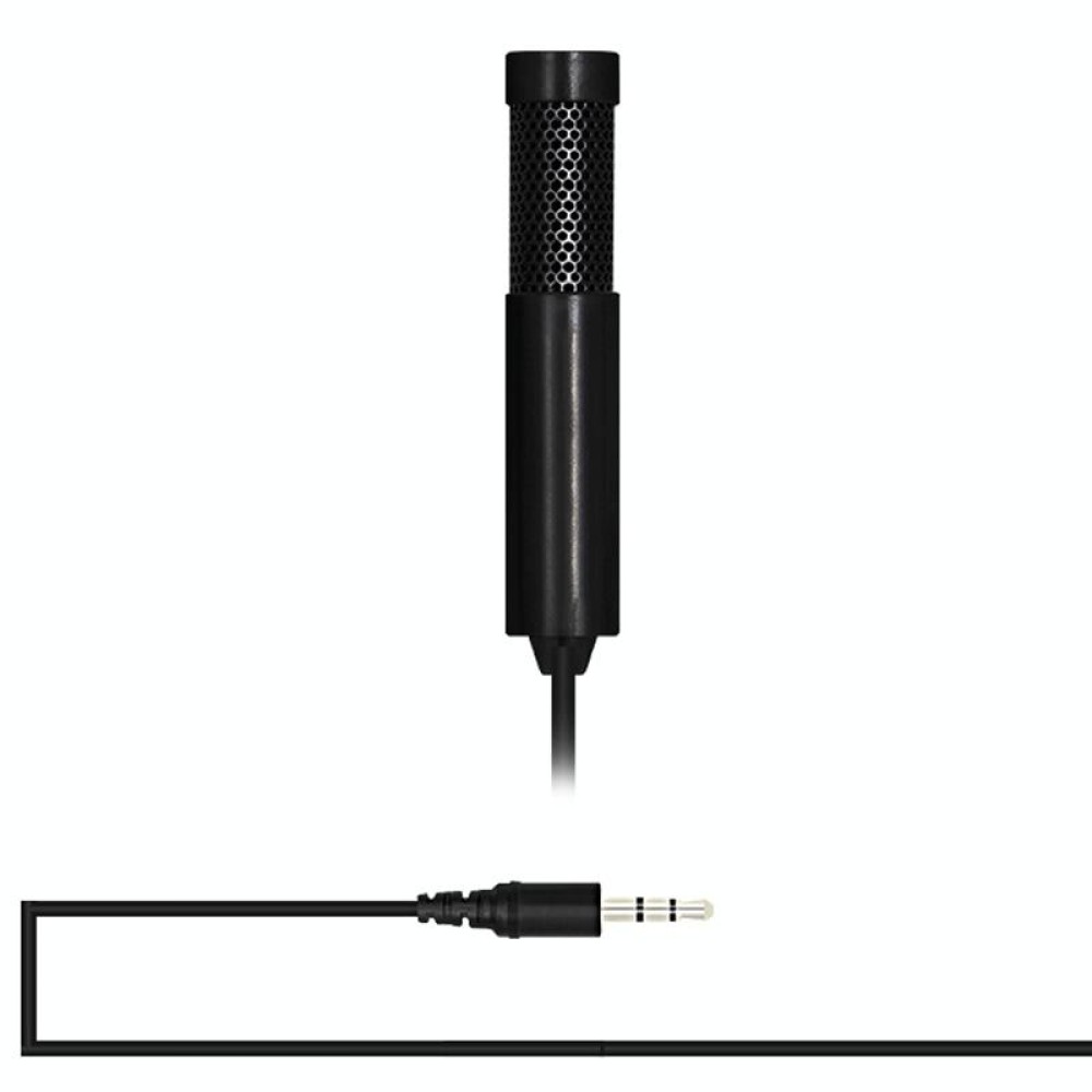 Yanmai SF555 Mini Professional 3.5mm Jack Studio Stereo Condenser Recording Microphone, Cable Length: 1.5m, Compatible with PC and Mac for Live Broadcast Show, KTV, etc.(Black)