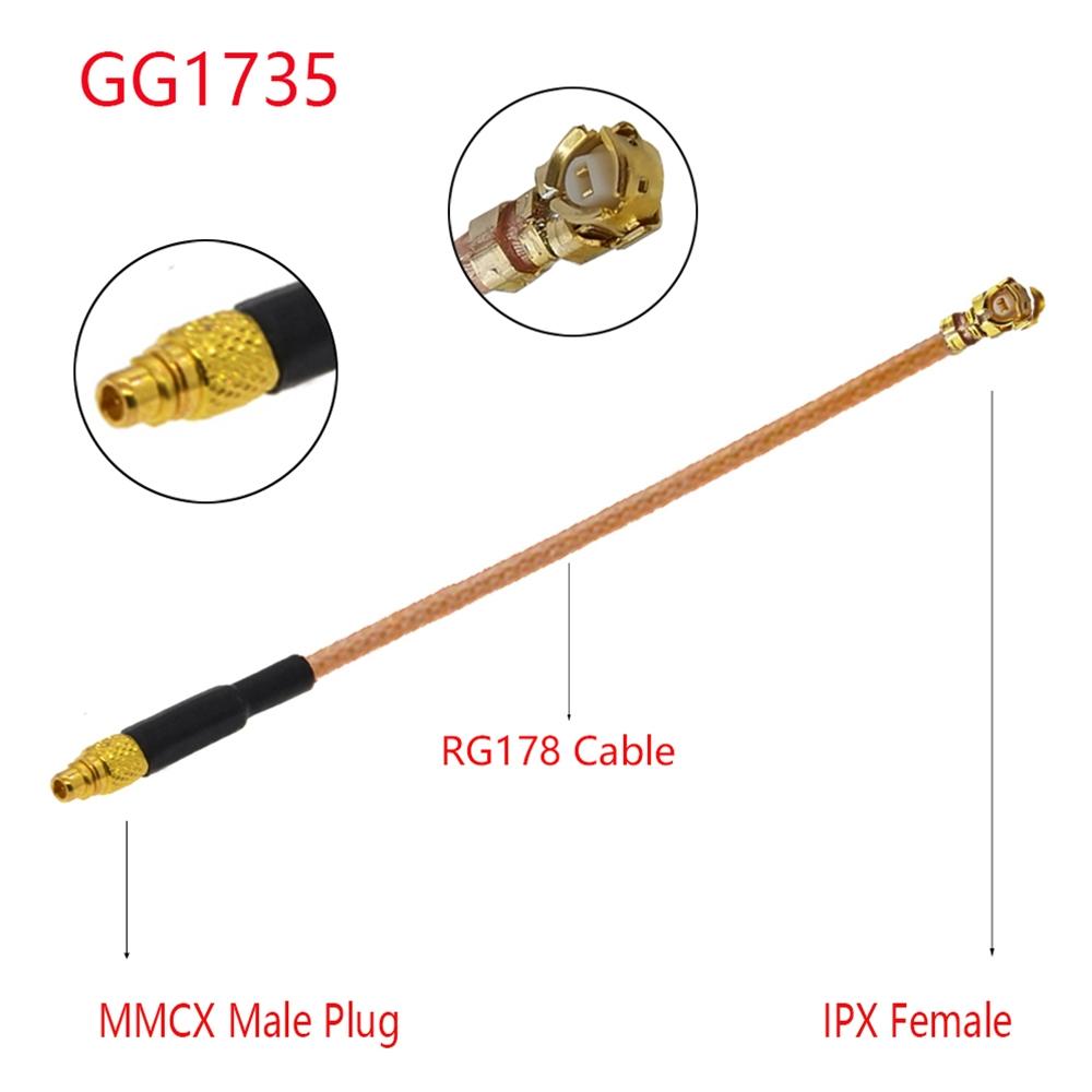 IPX Female to GG1735 MMCX Female RG178 Adapter Cable, Length: 15cm