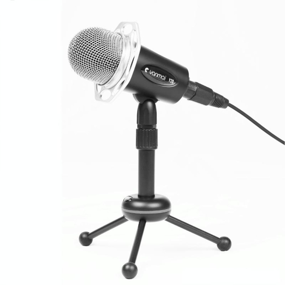 Yanmai Y20 Professional Game Condenser Microphone  with Tripod Holder, Cable Length: 1.8m, Compatible with PC and Mac for  Live Broadcast Show, KTV, etc.(Black)