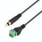 RCA Male Gold-plated to 2 Pin Pluggable Terminals Solder-free USB Connector Solderless Connection Adapter Cable, Length: 30cm