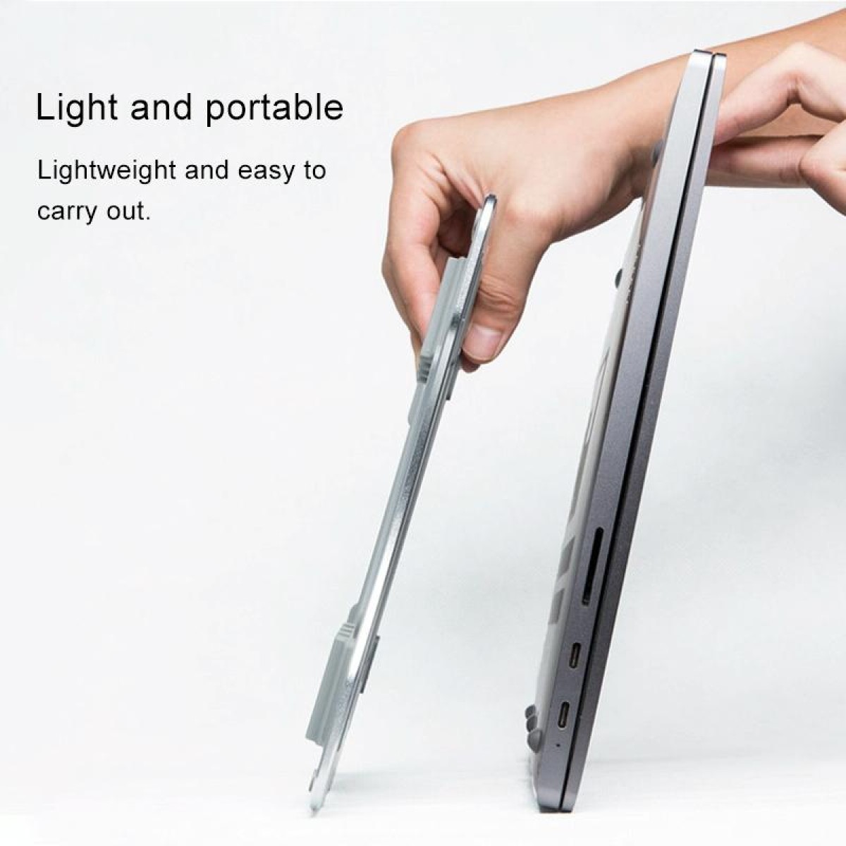 Aluminum Alloy Cooling Holder Desktop Portable Simple Laptop Bracket, Six-stage Support, Size: 21x26cm (Rose Gold)