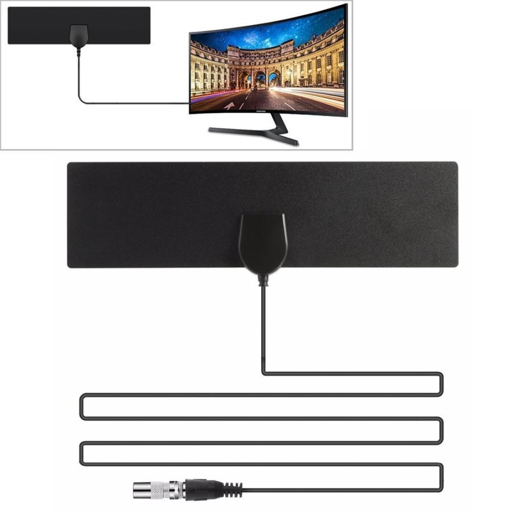 25 Miles Range 28dBi High Gain Amplified Digital HDTV Indoor Outdoor TV Antenna with 3.7m Coaxial Cable & IEC Adapter