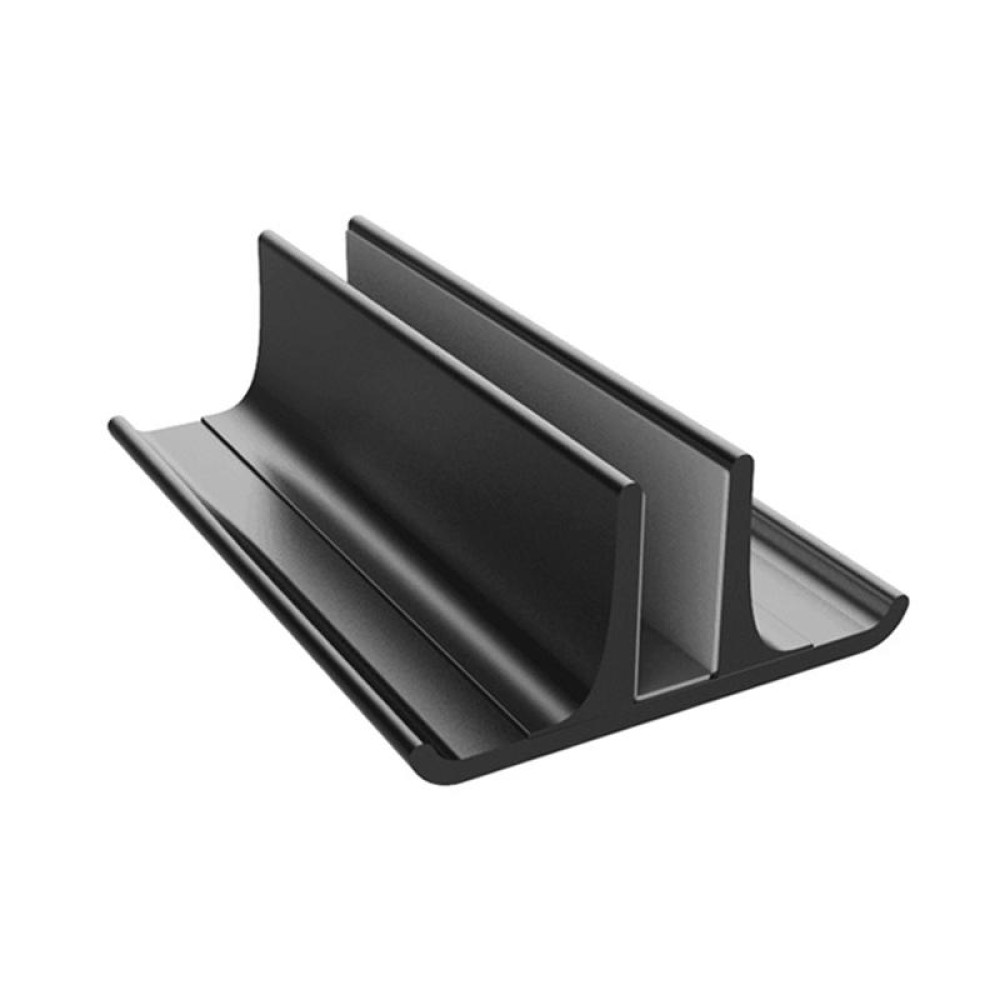 Universal Portable Aluminum Alloy Single Slot Width Adjustable Laptop Vertical Radiating Storage Stand Base(Black)