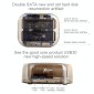 2.5 / 3.5 inch USB3.0 Dual SATA HDD Enclosure with HUB & OTB Function, The Maximum Support Capacity: 16TB