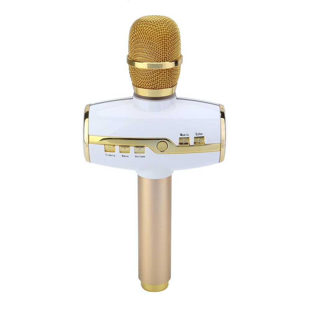 H9 High Sound Quality Handheld KTV Karaoke Recording Colorful RGB Neon Lights Bluetooth Wireless Condenser Microphone, For Notebook, PC, Speaker, Headphone, iPad, iPhone, Galaxy, Huawei, Xiaomi, LG, HTC and Other Smart Phones(Gold)