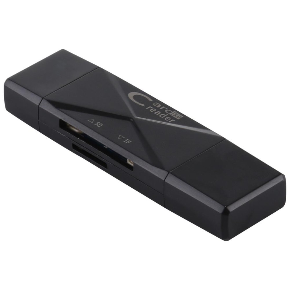 USB-C / Type-C + SD + TF + Micro USB to USB 3.0 Card Reader (Black)