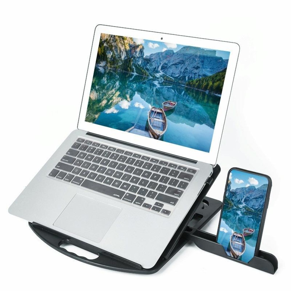 General-purpose Increased Heat Dissipation For Laptops Holder, Style: with Mobile Phone Holder(Black)