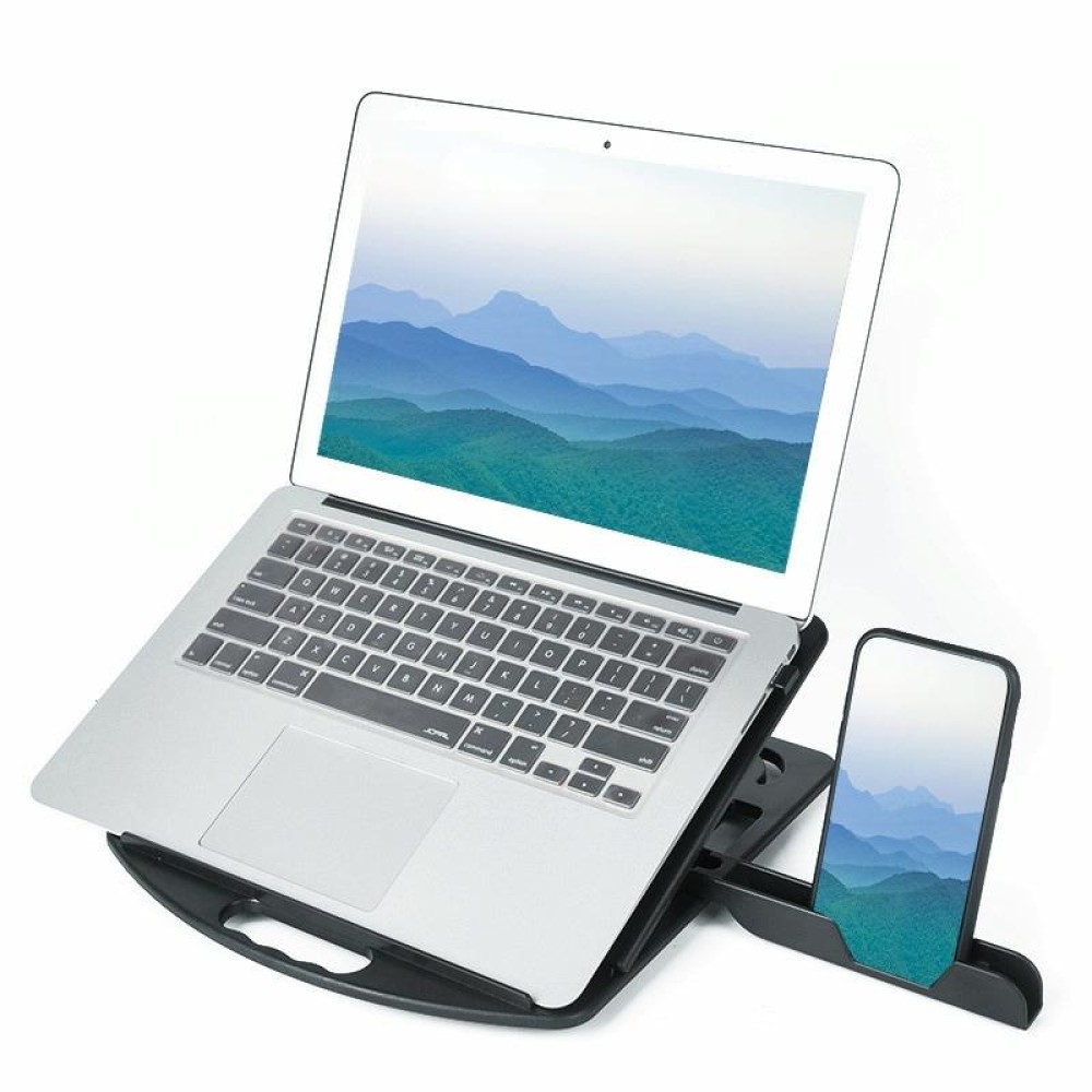 General-purpose Increased Heat Dissipation For Laptops Holder, Style: with Mobile Phone Holder(Black)