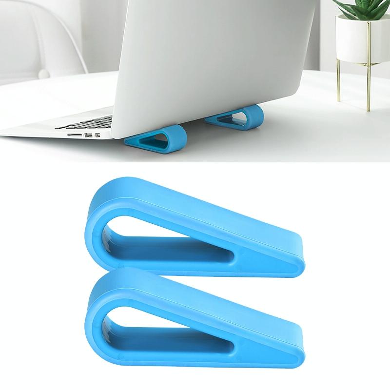 2 PCS Simple Notebook Computer Bracket Adjustable Height Increase Heat Dissipation Base Pad Holder (Blue)