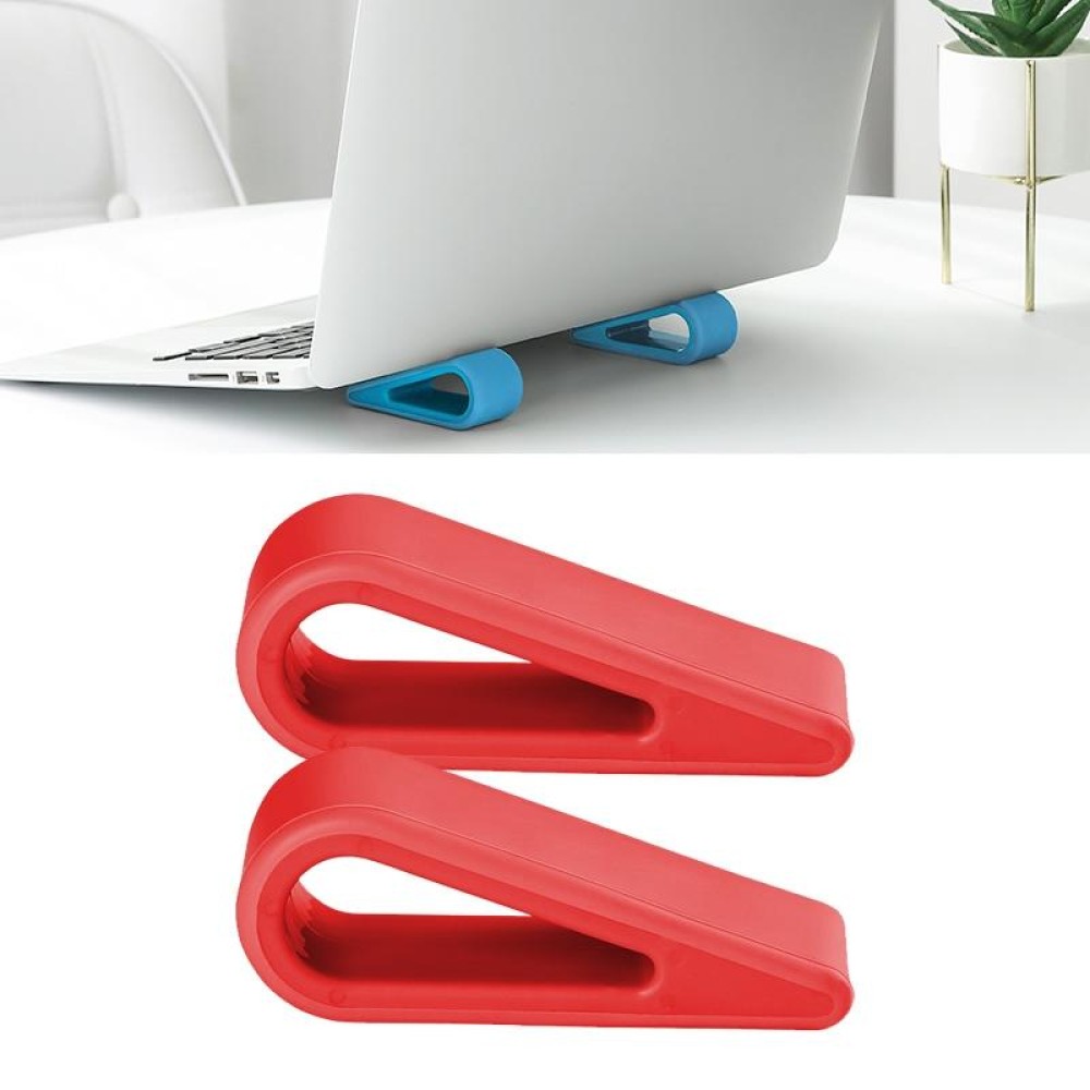 2 PCS Simple Notebook Computer Bracket Adjustable Height Increase Heat Dissipation Base Pad Holder (Red)