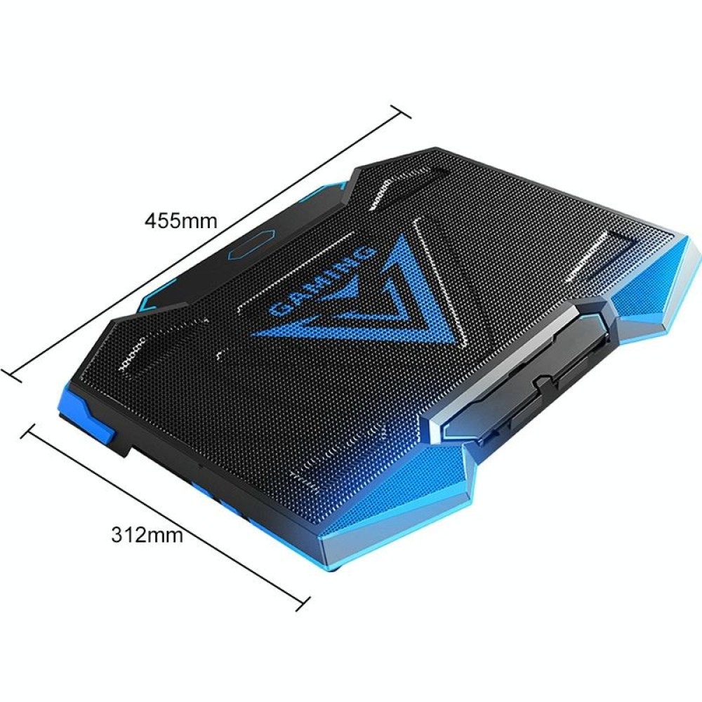 dual USB Ports Five-core Radiator Notebook Computer  Holder (Blue)