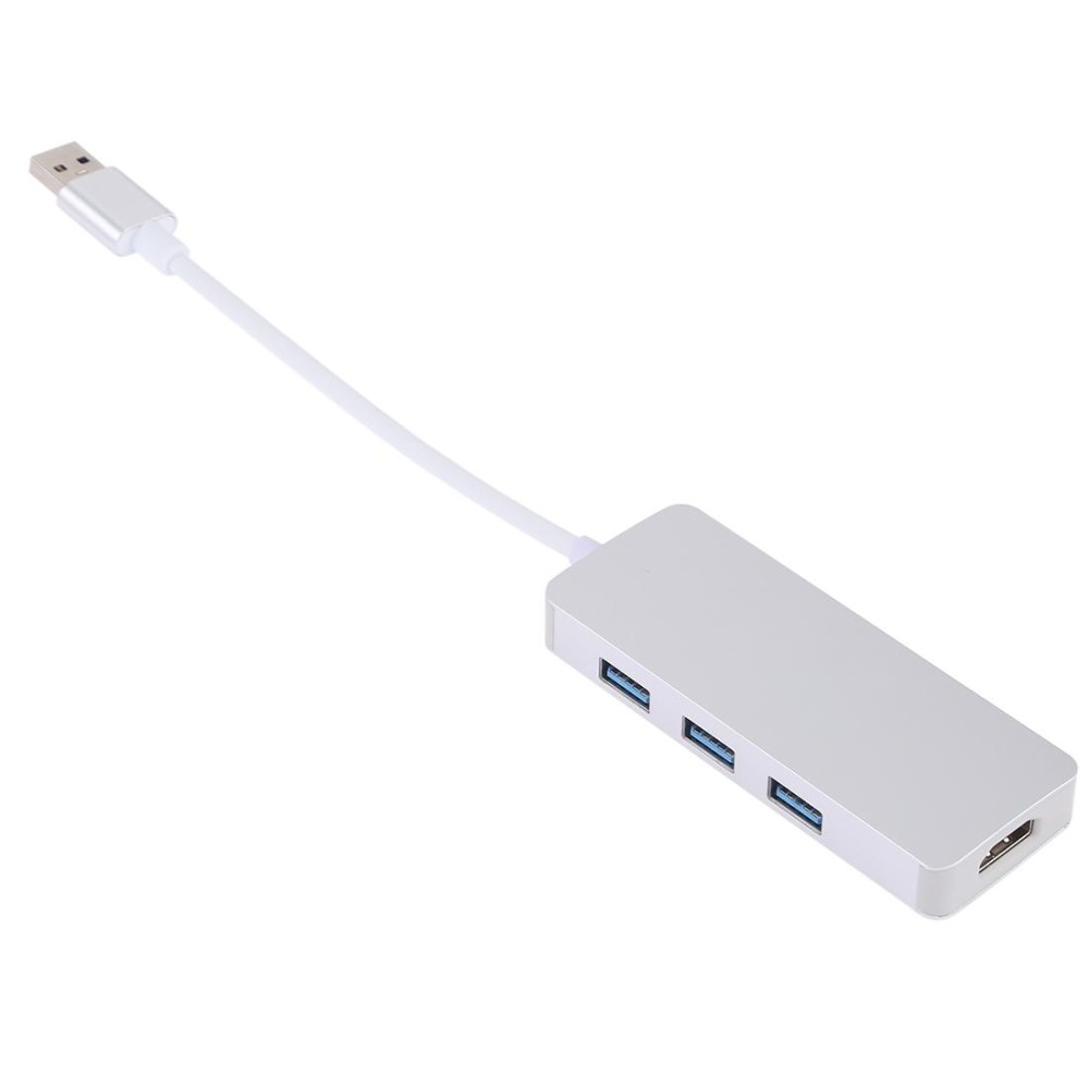 4 in 1 USB 3.0 to 3 x USB 3.0 + HDMI Adapter(Silver)