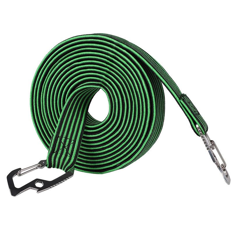 2m Elastic Strapping Rope Packing Tape for Bicycle Motorcycle Back Seat with Hook (Green)