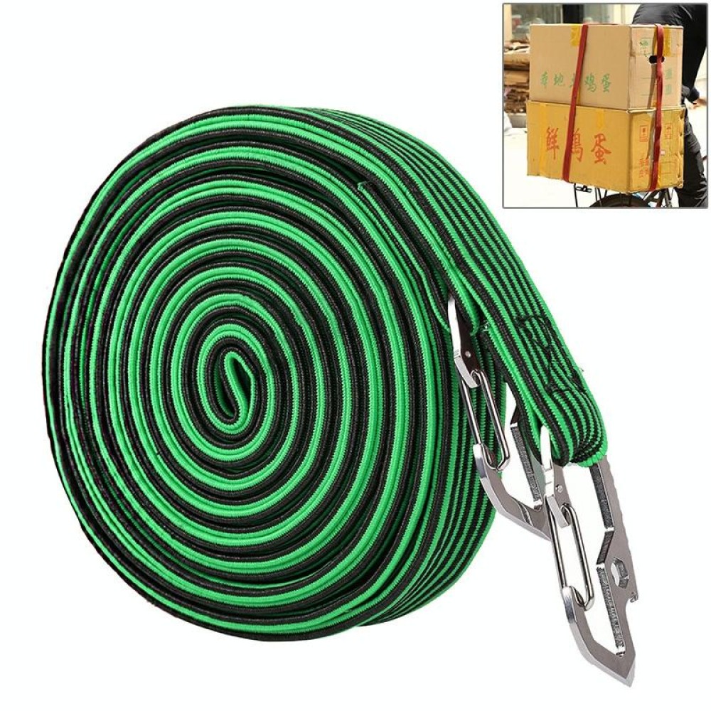 4m Elastic Strapping Rope Packing Tape for Bicycle Motorcycle Back Seat with Hook (Green)