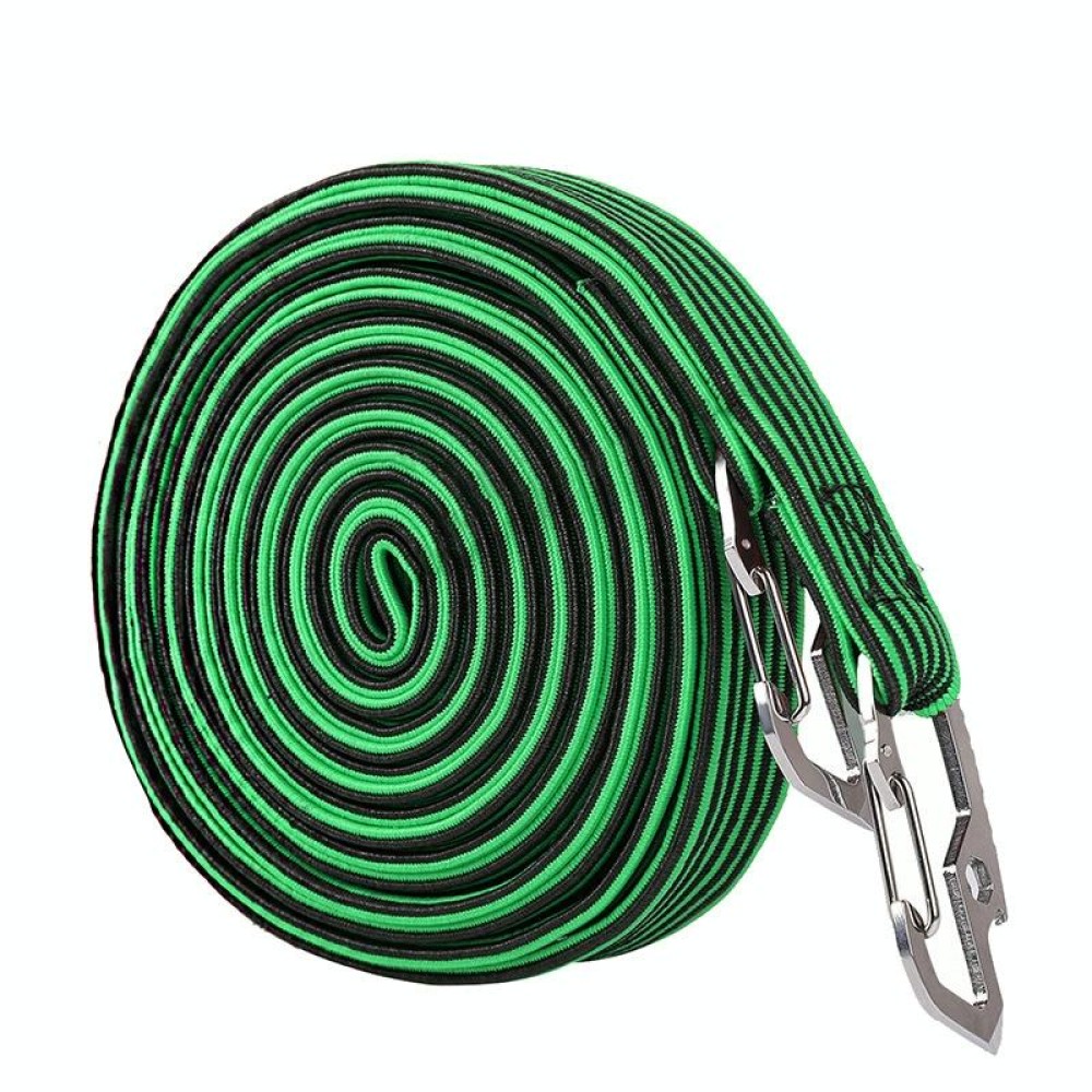 4m Elastic Strapping Rope Packing Tape for Bicycle Motorcycle Back Seat with Hook (Green)