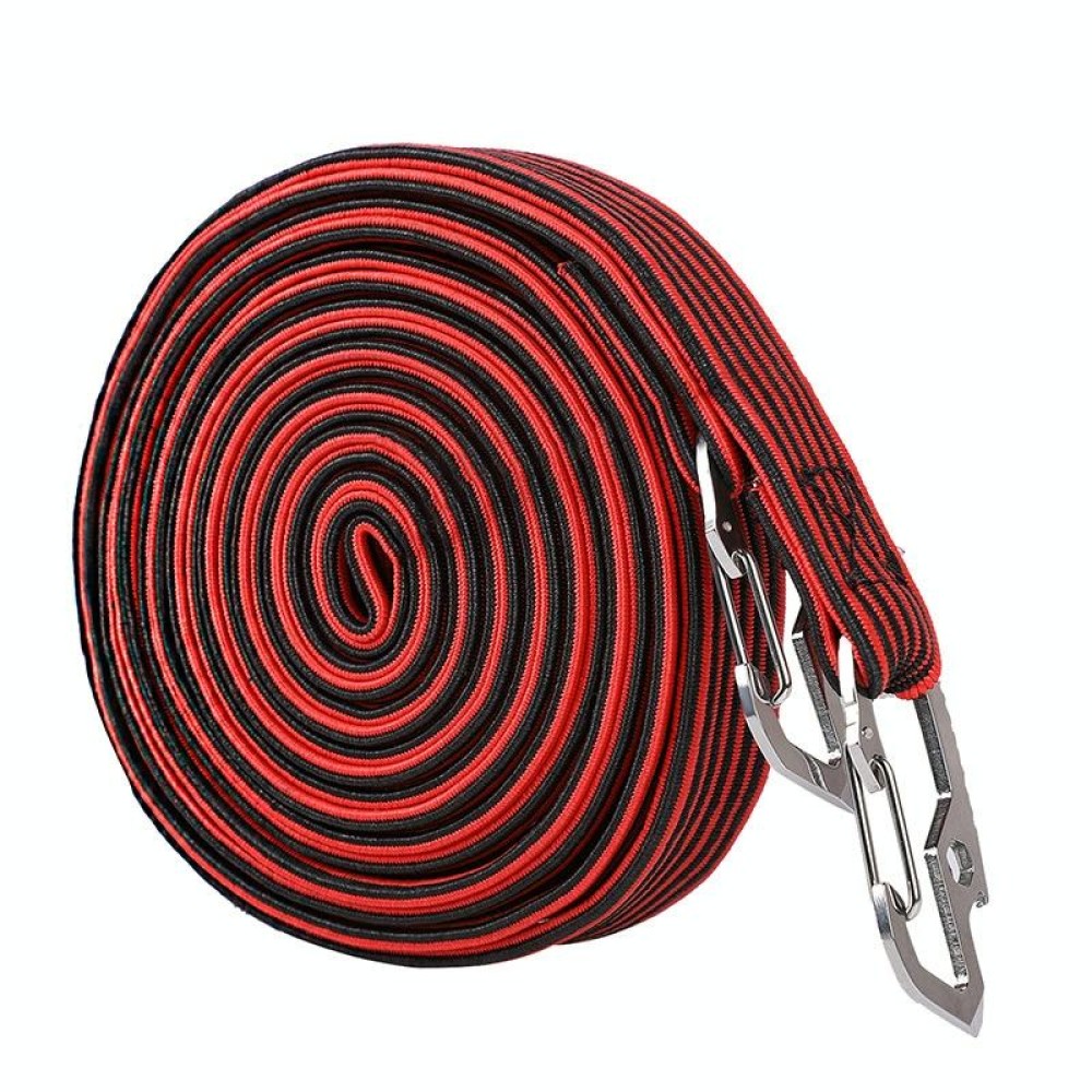 4m Elastic Strapping Rope Packing Tape for Bicycle Motorcycle Back Seat with Hook (Red)