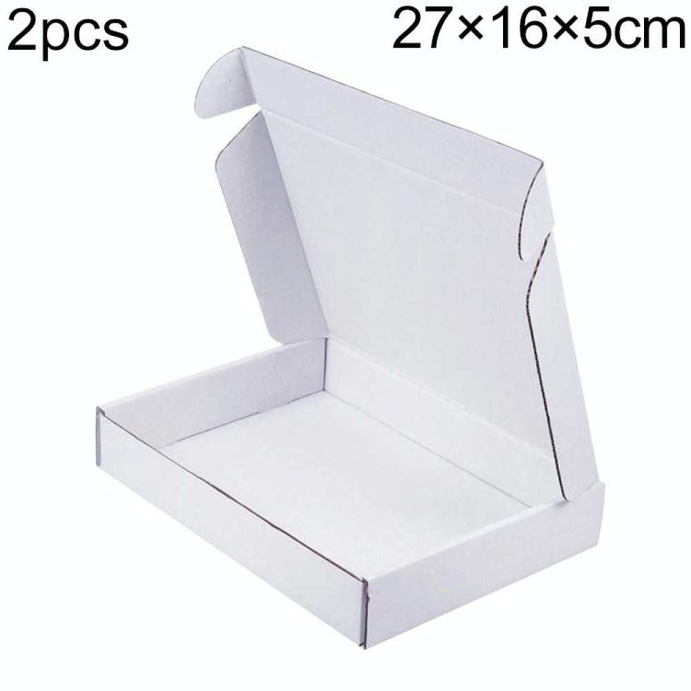 2pcs Shipping Box Clothing Packaging Box, Color: White, Size: 27x16x5cm