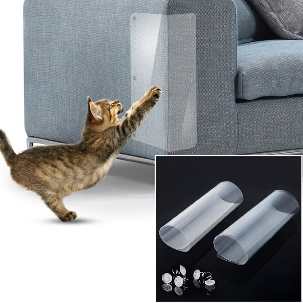 2pcs/pack Cat Scratch Protection PVC Sofa Anti-scratch Stickers , Size: 15x47cm