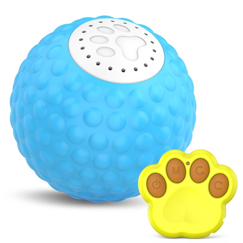 C1 5cm Intelligent Remote Control Pet Toy Cat Training Luminous Ball (Blue)