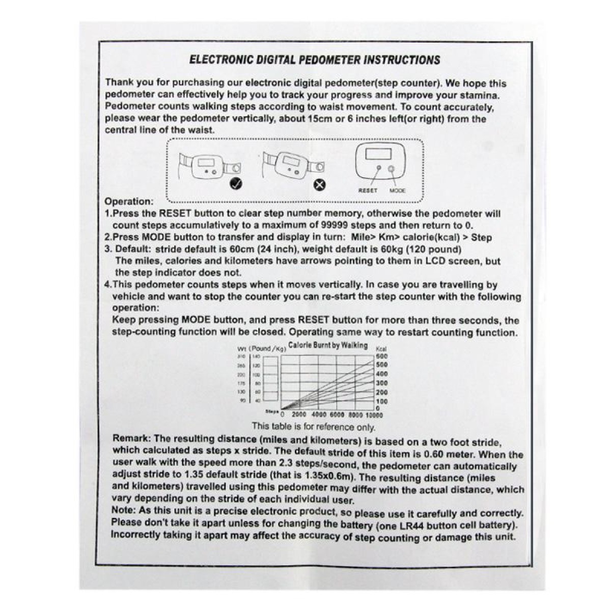 Multifunction Digital Electronic Pedometer Step Counter(Black)