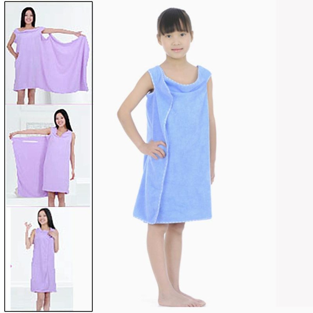 Magic Towel Bath Towel Clothes Beach Towel Dress for Children, Size: 130 x 60cm(Blue)