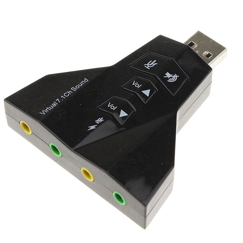 2.1 Channel USB Sound Adapter (Double USB Microphone,Double USB Headset)(Black)