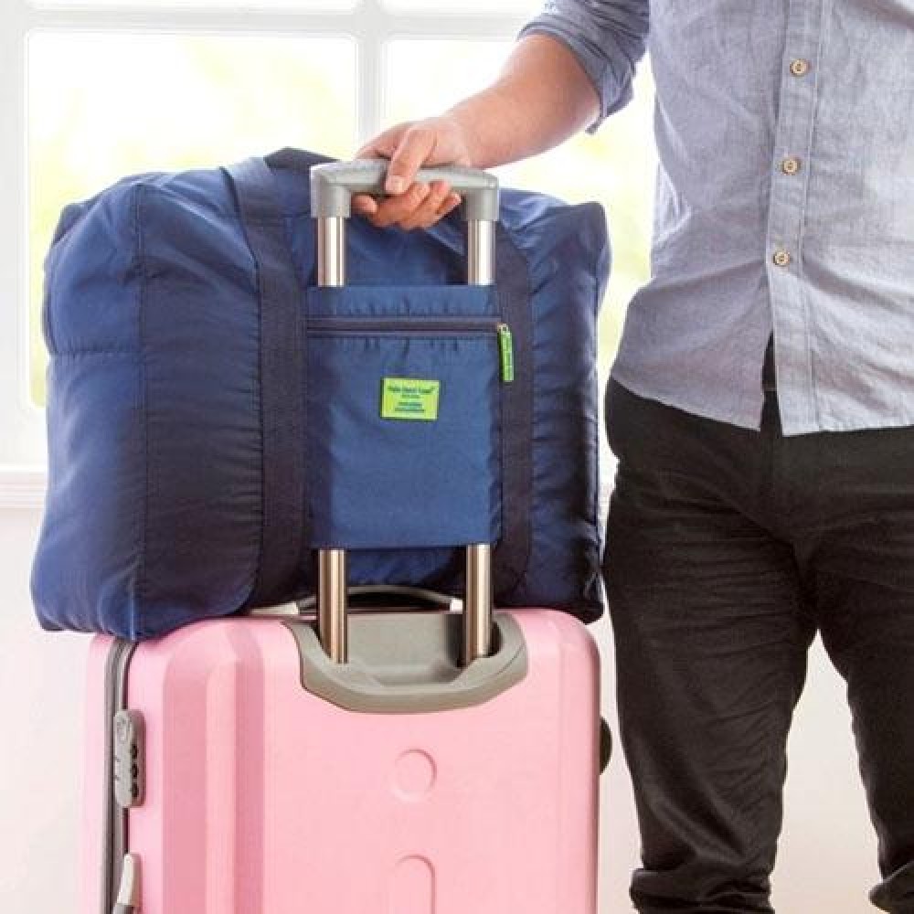 Embellish Multi-functional Portable Waterproof  Large Capacity Nylon Foldable Pouch Storage Bag for Travel, Size: 44cm x 35cm x 19cm(Dark Blue)